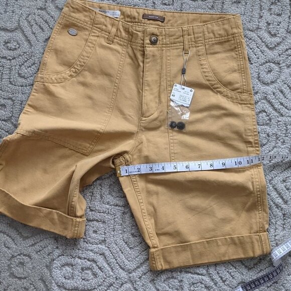 NEW MANGO Men cargo Bermuda fatigue shorts in camel color size 30 @i - Picture 4 of 10